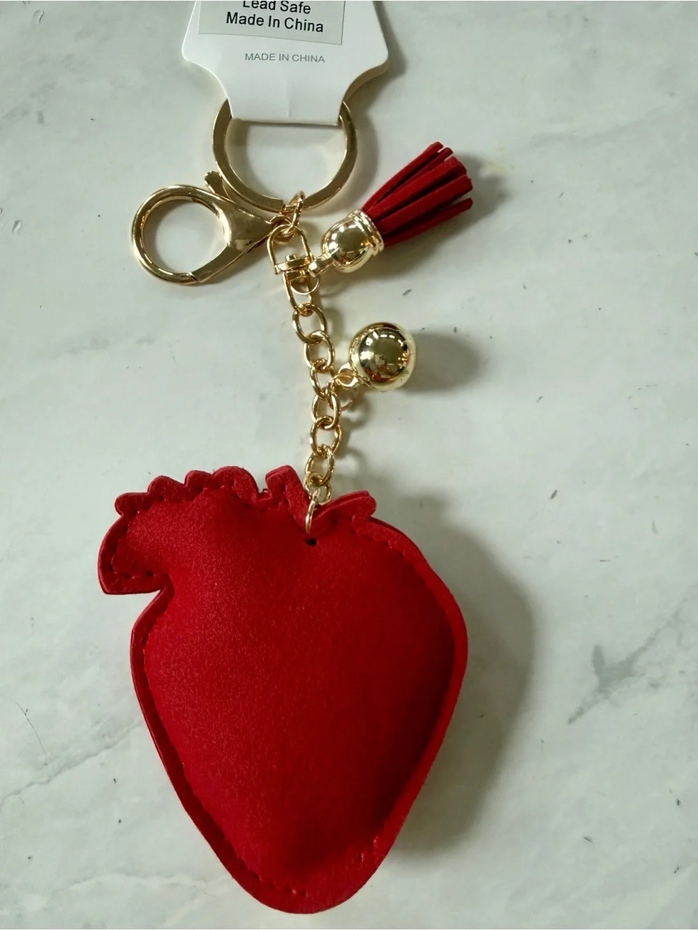 New Red Puffy Bling Rhinestone Strawberry Bag Charm / Keychain 🍓